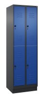CP Spind Classic PLUS enzianblau, schwarzgrau 080320-20 S10137, 4 Schließfächer 60,0 x 50,0 x 195,0 cm
