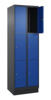 CP Schließfachschrank Classic PLUS enzianblau, schwarzgrau 080020-203 S10029, 6 Schließfächer 60,0 x 50,0 x 195,0 cm