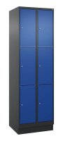 CP Schließfachschrank Classic PLUS enzianblau, schwarzgrau 080020-203 S10029, 6 Schließfächer 60,0 x 50,0 x 195,0 cm