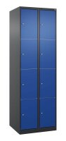 CP Schließfachschrank Classic Plus enzianblau, schwarzgrau 080000-204 S10034, 8 Schließfächer 60,0 x 50,0 x 185,0 cm