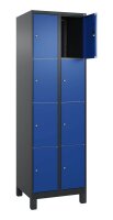 CP Schließfachschrank Classic Plus enzianblau, schwarzgrau 080010-204 S10042, 8 Schließfächer 60,0 x 50,0 x 195,0 cm