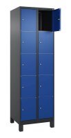 CP Schließfachschrank Classic Plus enzianblau, schwarzgrau 080010-205 S10041, 10 Schließfächer 60,0 x 50,0 x 195,0 cm