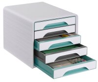 cep Schubladenbox Smoove  weiß/grau/grün 1071110571, DIN A4 mit 5 Schubladen, 1 St.