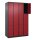CP Schließfachschrank Classic Plus rubinrot, schwarzgrau 080000-403 S10034, 12 Schließfächer 120,0 x 50,0 x 185,0 cm