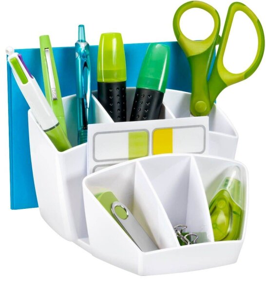 cep Schreibtisch-Organizer Riviera polarweiß Polystyrol 6 Fächer 14,3 x 15,8 x 9,3 cm