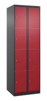 CP Schließfachschrank Classic Plus rubinrot, schwarzgrau 080000-204 S10035, 8 Schließfächer 60,0 x 50,0 x 185,0 cm