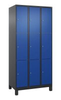 CP Schließfachschrank Classic Plus enzianblau, schwarzgrau 080010-303 S10033, 9 Schließfächer 90,0 x 50,0 x 195,0 cm
