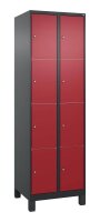 CP Schließfachschrank Classic Plus rubinrot, schwarzgrau 080010-204 S10043, 8 Schließfächer 60,0 x 50,0 x 195,0 cm