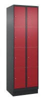 CP Schließfachschrank Classic PLUS rubinrot, schwarzgrau 080020-204 S10036, 8 Schließfächer 60,0 x 50,0 x 185,0 cm