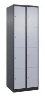 CP Schließfachschrank Classic Plus schwarzgrau, weißaluminium 080000-204 S10038, 8 Schließfächer 60,0 x 50,0 x 185,0 cm