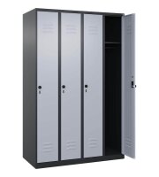 CP Spind Classic Plus schwarzgrau, weißaluminium 080000-40 S10091, 4 Schließfächer 120,0 x 50,0 x 185,0 cm