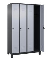 CP Spind Classic Plus schwarzgrau, weißaluminium 080010-40 S10072, 4 Schließfächer 120,0 x 50,0 x 195,0 cm