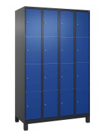 CP Schließfachschrank Classic Plus enzianblau, schwarzgrau 080010-404 S10036, 16 Schließfächer 120,0 x 50,0 x 195,0 cm