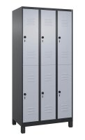 CP Spind Classic Plus schwarzgrau, weißaluminium 080310-30 S10147, 6 Schließfächer 90,0 x 50,0 x 195,0 cm