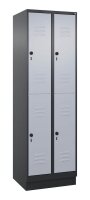 CP Spind Classic PLUS schwarzgrau, weißaluminium 080320-20 S10152, 4 Schließfächer 60,0 x 50,0 x 195,0 cm