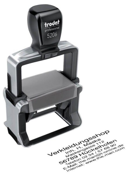 trodat Textstempel, individualisierbar 5206 selbstfärbend schwarz ohne Logo, 1 St. -  Nachträglich per Gutschein personalisieren