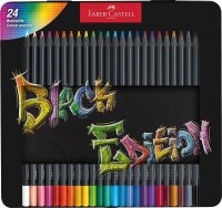 FABER-CASTELL Black Edition Buntstifte farbsortiert, 24 St.