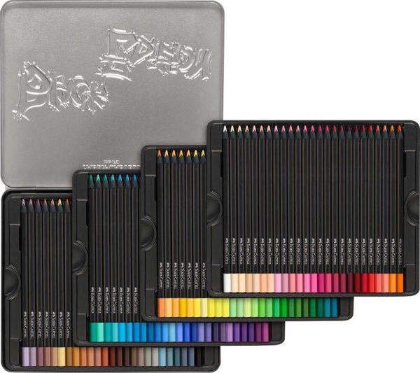 FABER-CASTELL Black Edition Buntstifte farbsortiert, 100 St.
