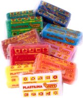 JOVI Knete PLASTILINA farbsortiert, 10 Farben je 50,0 g