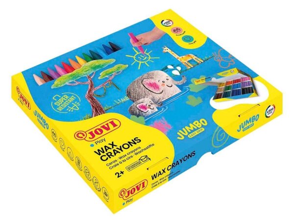 JOVI Jumbo Easy Grip Sparbox Wachsmalstifte farbsortiert, 300 St.
