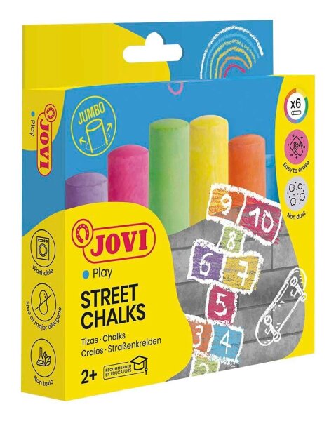 JOVI Street Chalks Straßenmalkreide farbsortiert 6 St.