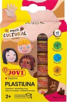 JOVI Knete PLASTILINA farbsortiert, 6 Farben je 15,0 g