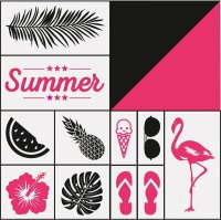 folia Motivstempel-Set SUMMER, 1 Set
