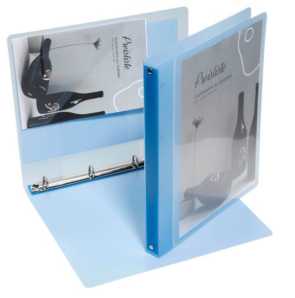 EICHNER Präsentationsringbuch 4-Ringe blau-transparent 2,5 cm DIN A4, 1 St.