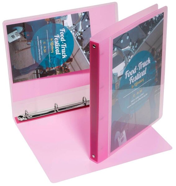 EICHNER Präsentationsringbuch 4-Ringe rot-transparent 2,5 cm DIN A4, 1 St.