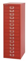 BISLEY MultiDrawer™ L3915 Schubladenschrank kardinalrot 15 Schubladen 27,8 x 38,0 x 85,7 cm, 1 St.