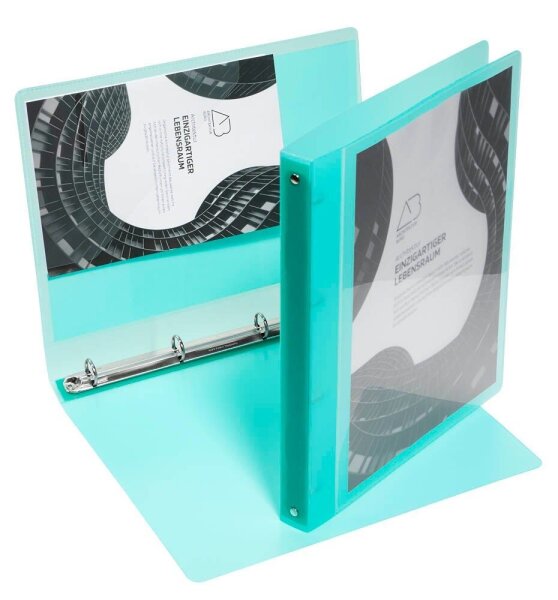 EICHNER Präsentationsringbuch 4-Ringe grün-transparent 2,5 cm DIN A4, 1 St.