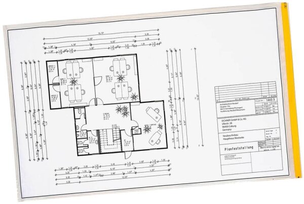EICHNER Planschutztaschen DIN A2 transparent/gelb, 10 St.