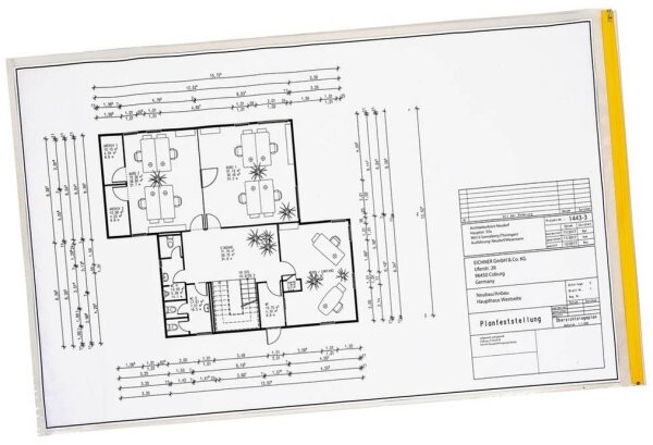 EICHNER Planschutztaschen DIN A3 transparent/gelb, 10 St.