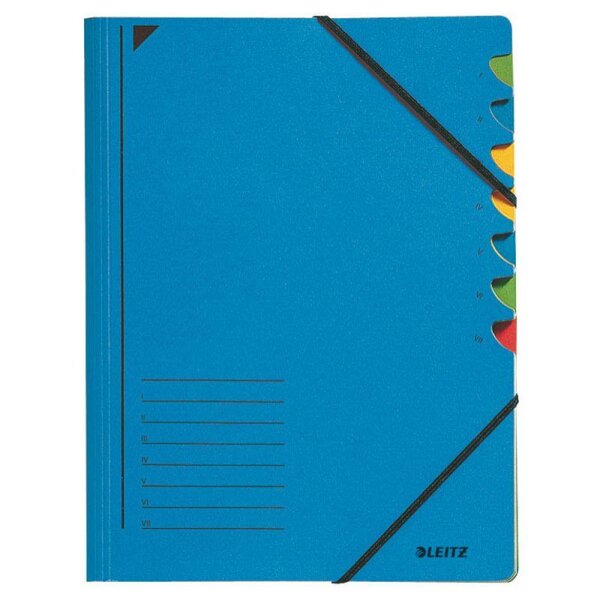 LEITZ Ordnungsmappe 3907 7 Fächer blau, 1 St.