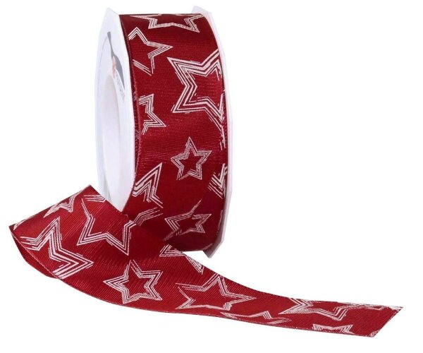 PRÄSENT Geschenkband Anchorage seidenmatt rot/weiß 40,0 mm x 20,0 m