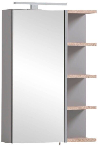 MÖBELPARTNER Spiegelschrank Lugo 157387 platingrau, wildeiche 49,7 x 16,0 x 74,4 cm
