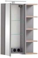 MÖBELPARTNER Spiegelschrank Lugo 157387 platingrau, wildeiche 49,7 x 16,0 x 74,4 cm