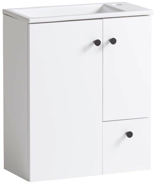 MÖBELPARTNER Waschbecken mit Unterschrank Lugo 157396 weiß 70,7 x 17,0 x 76,8 cm