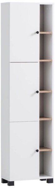 MÖBELPARTNER Badschrank Lugo 157483 weiß 44,9 x 23,4 x 167,6 cm