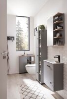 MÖBELPARTNER Waschbecken mit Unterschrank Lugo 157397 platingrau 70,7 x 17,0 x 76,8 cm