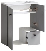 MÖBELPARTNER Waschbecken mit Unterschrank Lugo 157397 platingrau 70,7 x 17,0 x 76,8 cm
