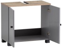 MÖBELPARTNER Waschbeckenunterschrank Lugo 157426 platingrau, wildeiche 59,8 x 32,6 x 62,4 cm