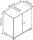 MÖBELPARTNER Waschbeckenunterschrank Lugo 157426 platingrau, wildeiche 59,8 x 32,6 x 62,4 cm