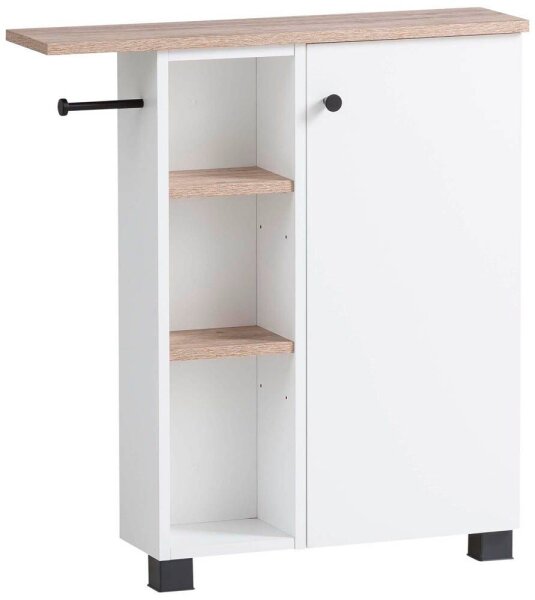 MÖBELPARTNER Badschrank Lugo 157453 weiß, wildeiche 70,7 x 17,0 x 76,8 cm