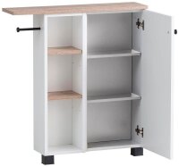 MÖBELPARTNER Badschrank Lugo 157453 weiß, wildeiche 70,7 x 17,0 x 76,8 cm