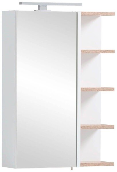 MÖBELPARTNER Spiegelschrank Lugo 157385 weiß, wildeiche 49,7 x 16,0 x 74,4 cm