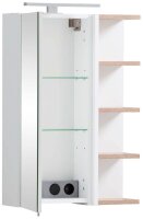 MÖBELPARTNER Spiegelschrank Lugo 157385 weiß, wildeiche 49,7 x 16,0 x 74,4 cm