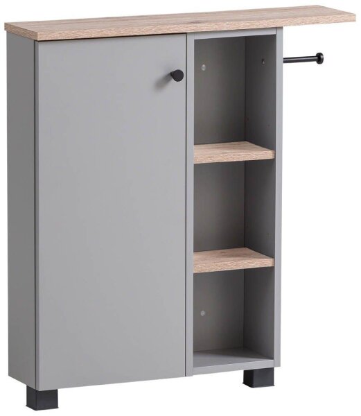 MÖBELPARTNER Badschrank Lugo 157452 platingrau, wildeiche 70,7 x 17,0 x 76,8 cm