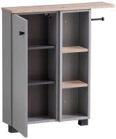 MÖBELPARTNER Badschrank Lugo 157452 platingrau, wildeiche 70,7 x 17,0 x 76,8 cm