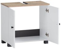 MÖBELPARTNER Waschbeckenunterschrank Lugo 157427 weiß, wildeiche 59,8 x 32,6 x 62,4 cm